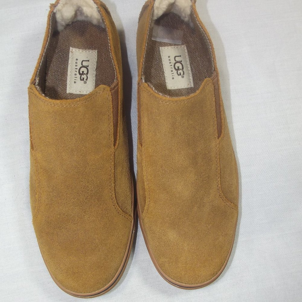 UGG MEN CHESTNUT SUEDE LEATHER SLIPPER LOAFER 7.5
